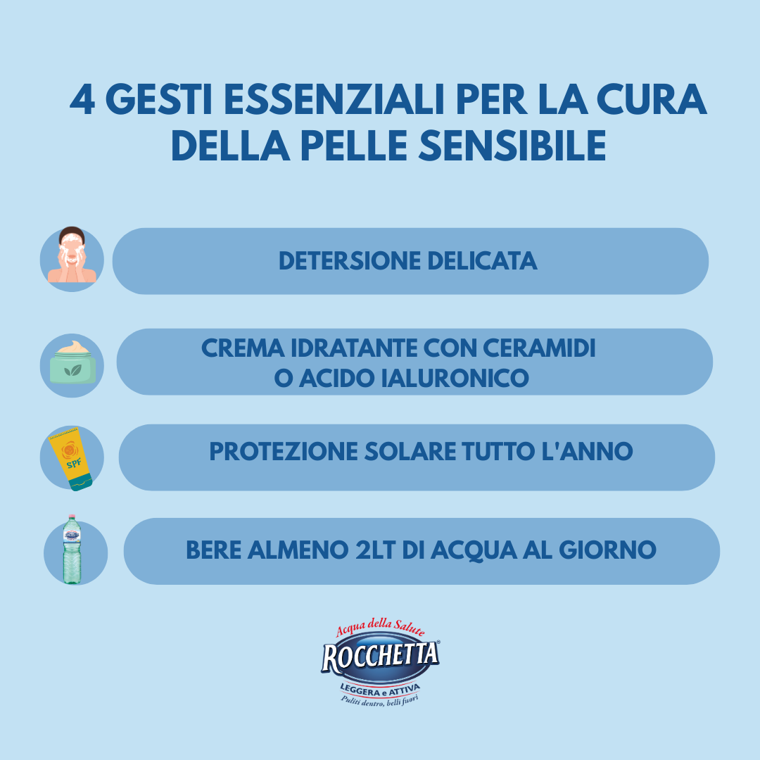 4 gesti per la cura della pelle sensibile